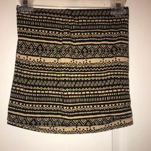 black and cream skirt